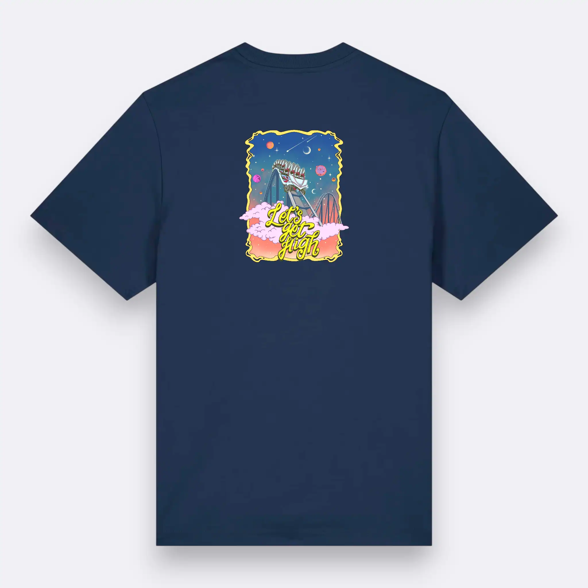 Hochwertiges T-Shirt mit Space-Design, ideal für Raumfahrtfans und Freizeitmode, bequem und trendig.