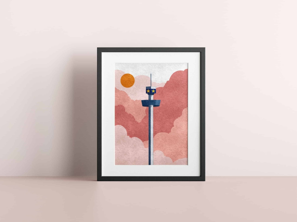 The Boho Tower Poster - A5 (21 x 15cm)